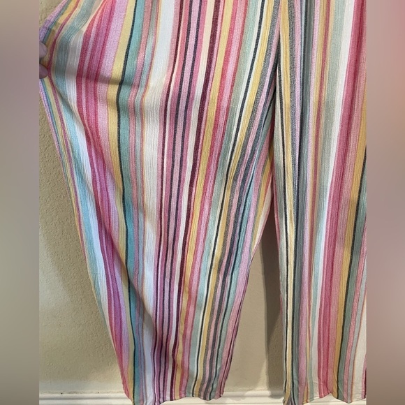 Entro Women Jumpsuit XL Pink Colorful Striped Longline Contemporary Causal - Picture 8 of 17